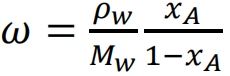 Mole fraction of air dissolved in water Formula 3